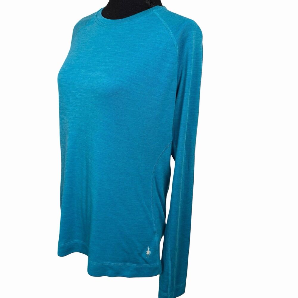 Smartwool Merino 250 Shirt Women’s XL 100% Wool Long Sleeve Base Layer Aqua Blue - Picture 3 of 8